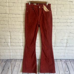 NWT Levi’s high rise flare red corduroy jeans